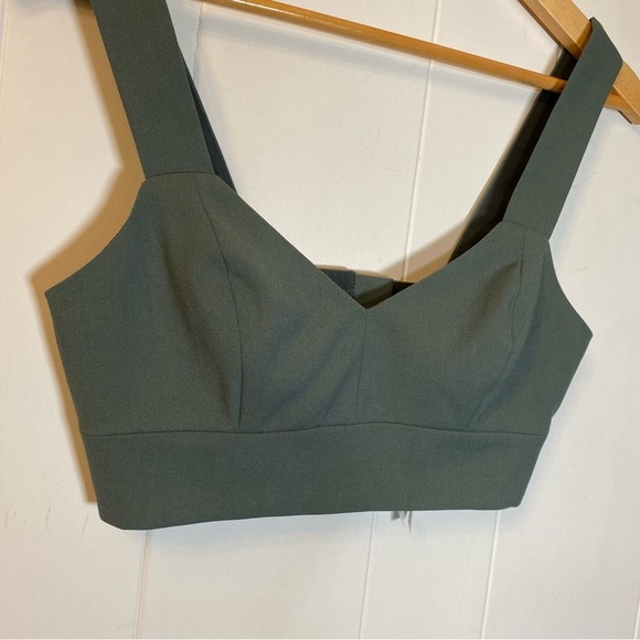 NWT Madewell Sweetheart-Neck Bralette Top Architect Green Sage Corset Crop Tank - Picture 5 of 12